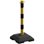 Steel post |  60 mm | hot-dip galvanized | coated yellow / black